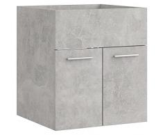 Tidyard Mobile Sottolavabo, Mobile Sottolavabo per Bagno, Mobile Bagno Sottolavabo Sospeso, Mobile Bagno con Ante, in Truciolato 41x38,5x46 cm Grigio Cemento