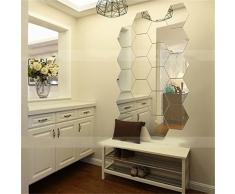 DDGE DMMS Esagonale 3D specchi da Parete Adesivi Home Decor Soggiorno Specchio Adesivo da Parete per casa Cucina Decorazione