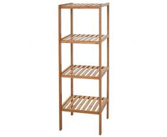Mendler Arredo Bagno Serie HWC-B18 Legno Bambu a listelle Mobile scaffale 110x34x33cm