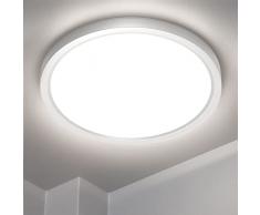 IAB Plafoniera LED Soffitto 18W(=180W) Lampada 4000K 1620LM Impermeabile Alta Luminosità per Bagno Rotonda Ø23CM Luce Soffitto per Cucina, Salone, Camera da Letto, Balcone