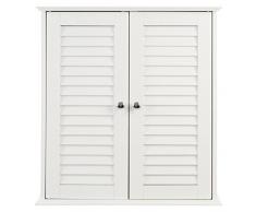 Premier Housewares 1600904 Armadio da Bagno con Doppia Porta di Scatto, 55x52x22 cm, Bianco