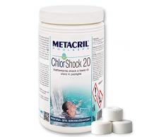 Metacril Chlor Shock 20 (1KG)-Cloro a Rapida dissoluzione in Past.da 20g per tratt.Shock o Mantenimento Piscina e Spa IDROMASSAGGIO (Jacuzzi,Teuco,Dimhora,Index,Bestway,ECC.) Spedizione IMMEDIATA