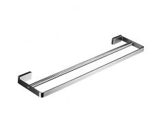 Portasciugamani per bagno freestanding Porta asciugamani da bagno per bagno freestanding Doppia asta Lavabo sospeso in acciaio inox Appendiabiti a torre Porta asciugamani da bagno