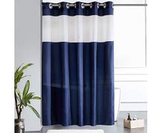 Furlinic Tenda Doocia 200x240cm Antimuffa Tessuto Grande Impermeabile Trasparente Tende Doccia Vasca da Bagno Blu Navy Lavabile in Poliestere Grommet