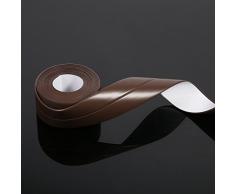 Striscia sigillante guarnizione parete nastro adesivo lavello cucina bagno vasca bordi impermeabile decorativo PVC flessibile prova muffa tenere puliti angolo controsoffitto Brown(38mm*3.2M)
