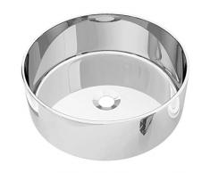 vidaXL Lavandino Resistente Elegante Pratico Decorativo Contemporaneo Finitura Lucida Lavabo Lavello Sanitari Arredo Bagno 40x15cm in Ceramica Argento