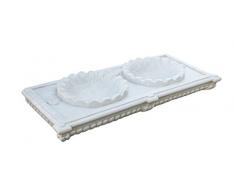 Biscottini Lavandino Rettangolare con Foro di Scarico Classico Elegante Lavello Lavabo Acquaio Arredo Bagno da appoggio da esterno da giardino