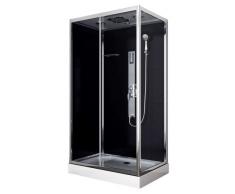 Cabina doccia completa TREND 3, colore nero, esperienza benessere, 80 x 120 x 215, con radio + altoparlante, montaggio rapido, vetro di sicurezza, alluminio cromato, box doccia completo