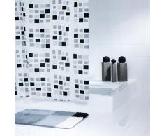 Ridder Aquamod 140320 - Tenda per la Doccia in Tessuto, Motivo: Pietre, 180 x 200 cm, Colore: Nero/Grigio