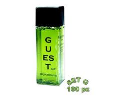SET CORTESIA SHAMPOO DOCCIA SAPONE ALBERGO B&B CUFFIA BAGNOSCHIUMA GUEST TIME (100 pezzi SET G - FL. BAGNOSCHIUMA 30ml)