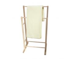 Porta Asciugamani da Terra, Legno 100% Faggio, 2 Bracci, 41 x 31,5 x 80h cm