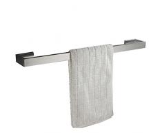 Flybath Portasciugamani da Parete singolo SUS 304 Acciaio Inossidabile Argento Spazzolato Porta Asciugamani da Bagno Montaggio a Parete, 60 cm