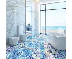Ambiance-Live - Adesivo Piastrella per Pavimenti antiscivolo con laminato di protezione | Stickers Mattonella resistente all’acqua – effetto mosaico bagno e cucina -60x100cm-1 pezzo