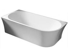 Vasca da bagno freestanding NOVA CORNER - bianco - installazione a sinistra - 170 x 78 cm - Senza rubinetteria, Sistema drenaggio:Senza sistema di drennaggio, Bianco lucido