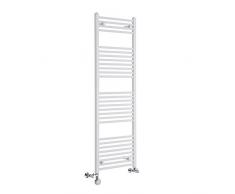 Hudson Reed Radiatore Scaldasalviette Misto Termoarredo Compatto Per Riscaldamento ad Acqua ed Elettrico in Acciaio Bianco (1500 x 500mm, Elemento 1000W)