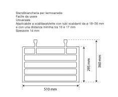 Inbagno Stendibiancheria per Scaldasalviette Termoarredo 51 x 36 cm Portata 5 Kg Bianco