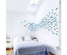 WandSticker4U®- adesivi murali bagno PESCE BLU SCURO I impermeabile piastrelle murales adesivi parete pesci mare acquario oceano animali marini I Decorazione per cameretta bambini ragazzi/e