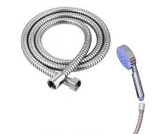 Tubo Flessibile Doccia, Tubo doccia in acciaio inossidabile, Tubo Doccia, Tubo Flessibile Doccia 1.5m, Flessibile Doccia Premio In Acciaio Inox, Tubo Doccia da Anti Torsione, Argento