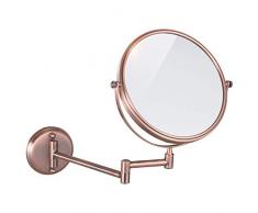 Specchi da trucco a parete da 8 pollici ingrandenti estendono robusto doppio lato regolabile girevole specchio cosmetico da bagno rasatura specchio di vanità,3X