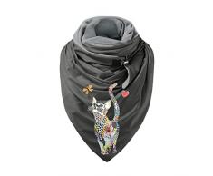 YYTA Sciarpa Carnevale 2022 Donne Scialle Stile e Scalda Morbido Bottone-Imballaggio Stampa Casual Sciarpa Scialle Pesci Salviette, g, Taglia unica