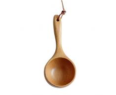 PRENKIN Handheld Rice mestolo di Legno Sauna Scoop della casa della Cucina Hotel Restaurant Serve tè zuppa dAcqua Cucchiaio