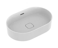 Ideal Standard - Strada II, Lavabo ovale da 60cm da appoggio su piano, Senza foro per la rubinetteria, Con foro troppopieno, Bianco