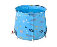 Wopohy Vasca da bagno pieghevole per bambini, vasca da bagno morbida, non slip, vasca da bagno pieghevole con vassoio per sapone, vasca da bagno per bambini