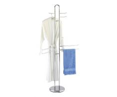 WENKO 15581100 Piantana porta salviette Palermo - 8 bracci, Acciaio, 55.5 x 168 x 28.5 cm, Cromo