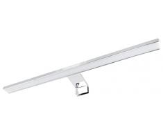 HAVA, lampada da specchio LED in alluminio 2 in 1, 8 W, IP44, 500 mm - 600 mm, attacco e vite di montaggio, colore: bianco (4000 K)
