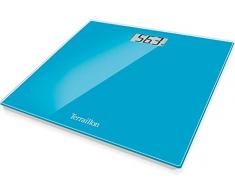 TERRAILLON - Bilancia pesapersone elettronica - Ultrapiatta, accensione/spegnimento automatico, ampio schermo LCD, 150 kg - TX1500, blu