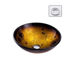 MICOKY Lavabo da appoggio in vetro temperato bagno in vetro temperato bagno lavabo lavandino lavabo arte 42 * 14