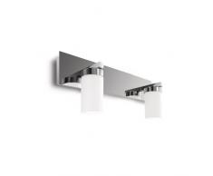 Philips Lighting Aloe Lampada Bagno Parete, Cromo 2 Cilindri Vetro IP44 Lampadina Risparmio Energetico Incluse