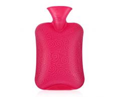 Borsa Acqua Calda 2L, JunD Borsa Dell Acqua Calda, Boule Acqua Calda Classica in Gomma, Bottiglia Acqua Calda, Bottiglia Di Acqua Calda per Rapido Sollievo dal Dolore e Comfort