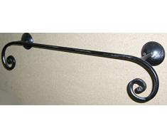 PORTASCIUGAMANI "LINEA RELAX NERO ARGENTO" CM. 50 IN FERRO BATTUTO