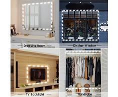 SOLMORE 12W Luce per Armadio Lampada per specchio 20 Modulo Iniezione Impermeabile IP65 Luminosità Regolabile 60 LED Nastro Striscia Illuminazione Trucco Condimento Armadio Cosmetico Armadio Bagno lavabo 6500K + Alimentazione