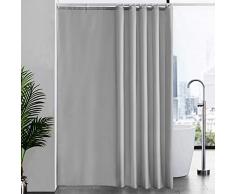 Furlinic Tende Doccia Anti-Muffa Tessuto in Poliestere, Grande Tende Doccia Impermeabile &Lavabile,Tenda Vasca da Bagno con 12 Ganci Tenda doccia Grigio-200x240cm.