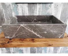 Lavabo in marmo Pietra Grey Opaco 2 Alta Qualità Misura 60 x 40 cm FOTO REALI DEL LAVANDINO lavabo da bagno lavabo bagno dappoggio