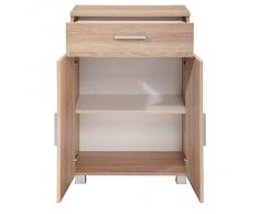 VCM 580164 Armadio da Bagno Ingolf con Piedi di Supporto 2, Rovere Spazzolato