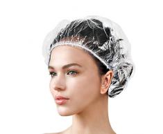 Ardermu Cuffie Per Doccia Usa e Getta - Cuffie Per Doccia Dellhotel - Cuffia Da Bagno Elastica in Plastica Trasparente Per Casa, Hotel, Spa, Parrucchiere e Viaggi - Soldi Standard Unisex (100 Pezzi)