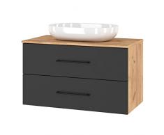 Planetmöbel Mobili da bagno Mobiletto LUX 90 cm rovere oro/antracite SENZA lavabo
