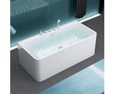 Mai & Mai® Vasca da Bagno Freestanding 170x80cm, Vasca in Acrilico con Rubinetto Miscelatore per Vasca Vicenza601 MA