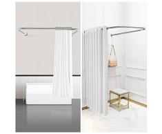 Misounda Asta Per Tenda Da Doccia A U 100x(80-120) x100cm, Bastone Supporto Palo Per Tenda Vasca Da Bagno Doccia Angolare Regolabile Senza Forare, Adatto Per Bagno, Spogliatoio, ECC.