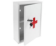 PrimeMatik - Armadietto di Pronto Soccorso in Metallo. Cassetta Medica a Muro 216 x 80 x 321 mm
