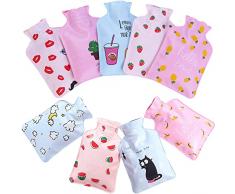 Yueser Borsa dellAcqua Calda, 9 PZ Piccolo Borsa Acqua Calda Portatile Bottiglia di Acqua Calda Mini Carino Borsa per lAcqua Calda Lavabile Borsa dellAcqua Calda Per Bambini Stare Caldo in Inverno