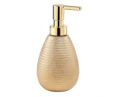 Gedy Oro, G-Astrid Dosasapone Bagno, Dimensioni 16,6X8,3X8,3 CM Peso 0,226 kg, Dispenser Sapone in Ceramica, Anni di Garanzia 2, Design R&S, Unica