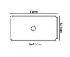 Lavabo in vetro, 56 x 35,6 x 11 cm, vetro temprato dorato