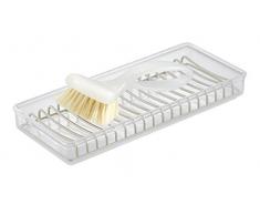 InterDesign Clarity Vassoio Lavandino, Metallo, Trasparente, 23.5x10x3 cm