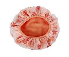 TOOGOO(R) Cuffia per la doccia impermeabile cuffia per la doccia impermeabile riutilizzabile di fibra di doppio strato elastico (colore casuale)