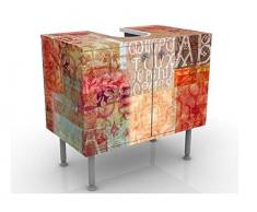 Mobile per lavabo design Calligraphy Pattern 60x55x35cm, basso, Larghezza: 60cm, regolabile, mobiletto da lavandino, lavandino, mobiletto da lavabo, lavabo, mobiletto, bagno, bagnetto, mobile da bagno