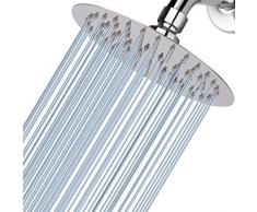 Soffione Per Doccia da 15cm, Markcco Testa Doccia Tonda ad Alta Pressione in Inox 304, Ti Offre UnEsperienza di Doccia Confortevole Anche a Basse Pressioni dAcqua